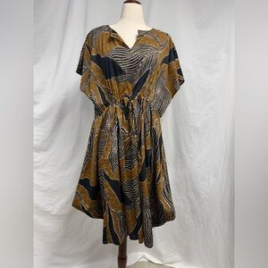 Lisa Bayne flowy 100% cotton Midi Dress